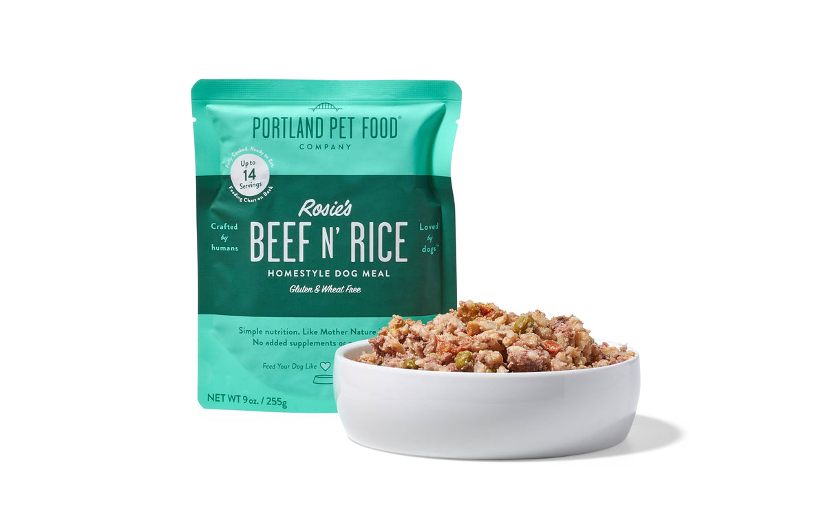 Rosie's Beef N Rice Human Grade Fresh Wet Food Dog Pouches